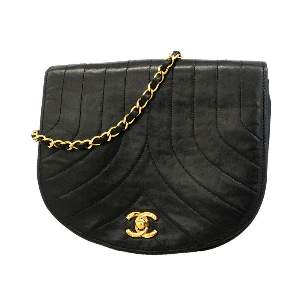 Chanel Mademoiselle Chain Shoulder Bag, Lambskin, Black, Women's